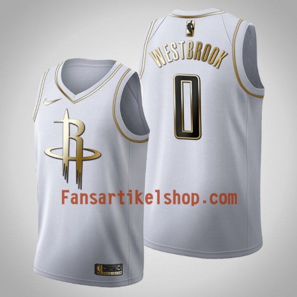 NBA Houston Rockets Trikot Russell Westbrook 0 Nike 2019-2020 Weiß Golden Edition Swingman - Herren NBA Houston Rockets Trikot Russell Westbrook 0 Nike 2019-2020 Weiß Golden Edition Swingman - Herren